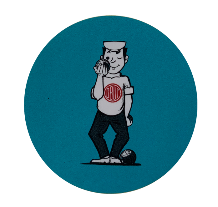 Autocollant turquoise mascotte vintage Autocollant turquoise mascotte vintage