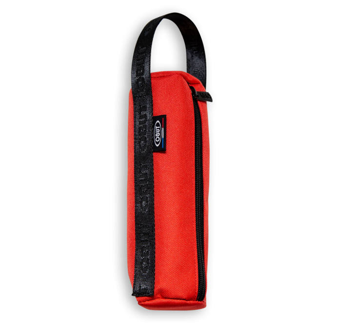 Pack of 12 red canvas bags