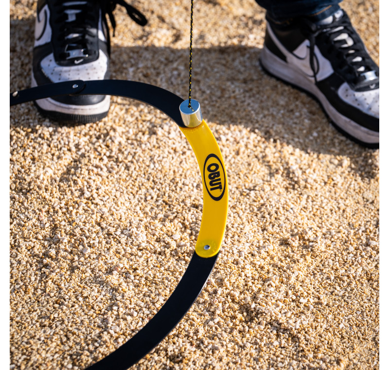 Cercle de pétanque pliant noir et jaune