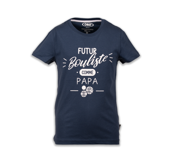 Blauw kinder-t-shirt voor de jeu-de-boulesspelers in spe Blauw kinder-t-shirt voor de jeu-de-boulesspelers in spe