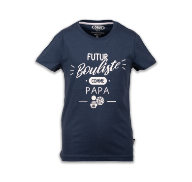 Blauw kinder-t-shirt voor de jeu-de-boulesspelers in spe