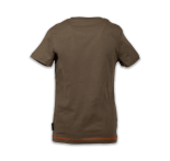 Children's khaki T-shirt with orange vintage logo