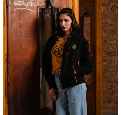 Gilet capuche femme jaune...