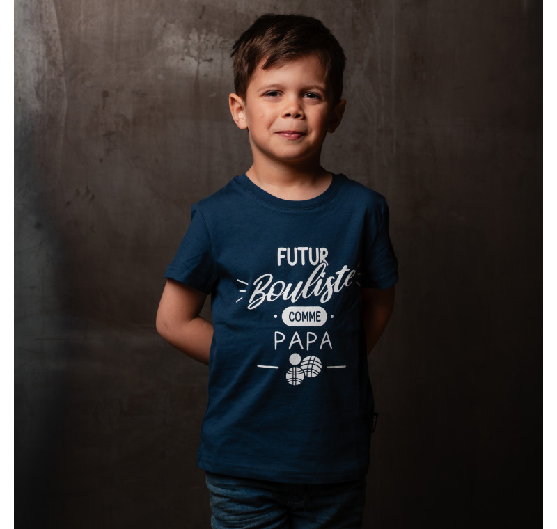 Tee-shirt enfant futur bouliste bleu Tee-shirt enfant futur bouliste bleu