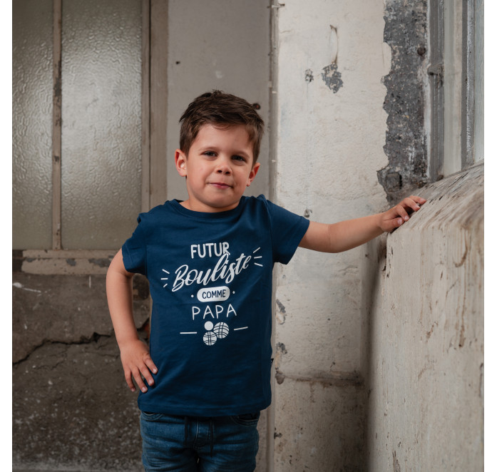 Children's blue “futur bouliste” T-shirt