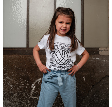 Tee-shirt enfant graff blanc