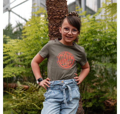 Tee-shirt enfant kaki logo...