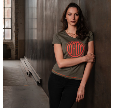 Khakifarbenes Damen-T-Shirt