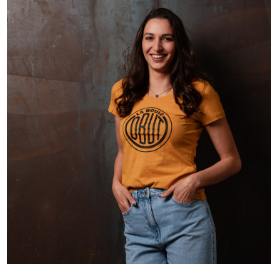 Camiseta de mujer mostaza