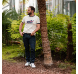 Weißes Unisex-T-Shirt mit Retro-Logo Weißes Unisex-T-Shirt mit Retro-Logo