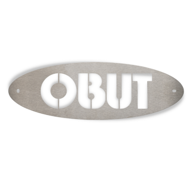 Obut-Schriftzugplatte