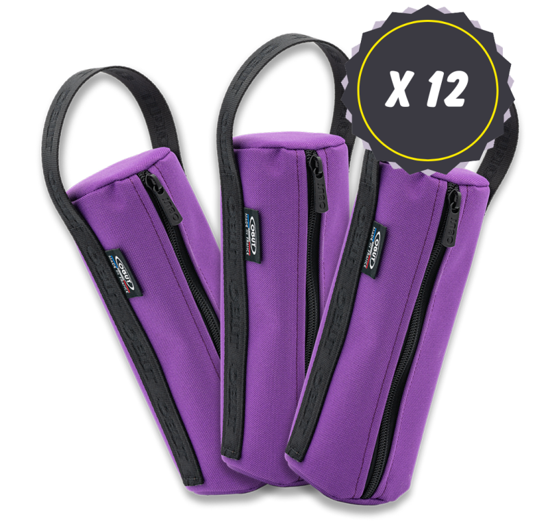 12 sacoches toile violettes