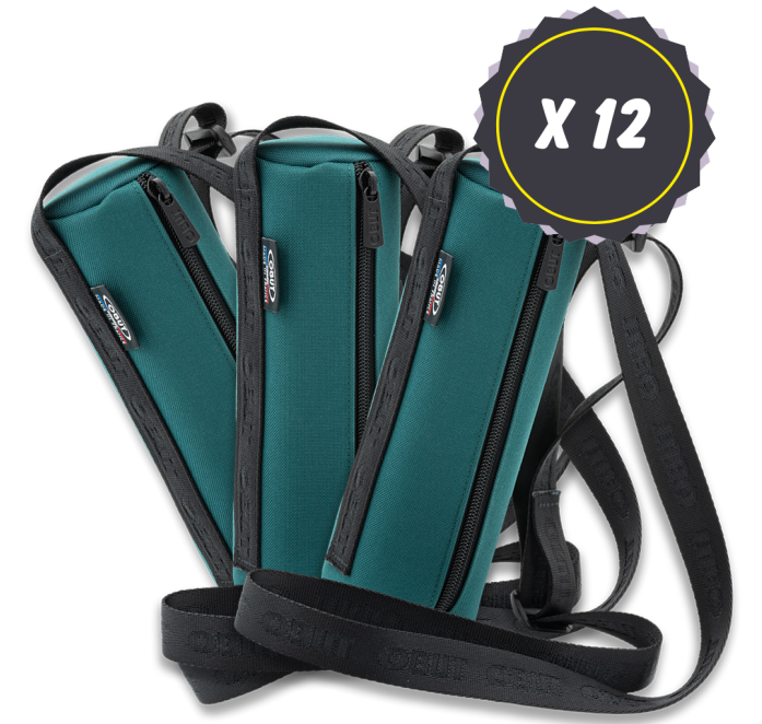 Set of 12 Eucalyptus Canvas Pétanque Pouches with Shoulder Strap