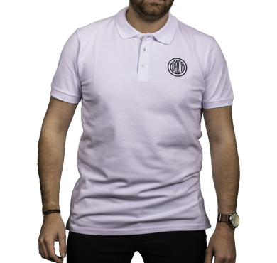Men's white polo shirt