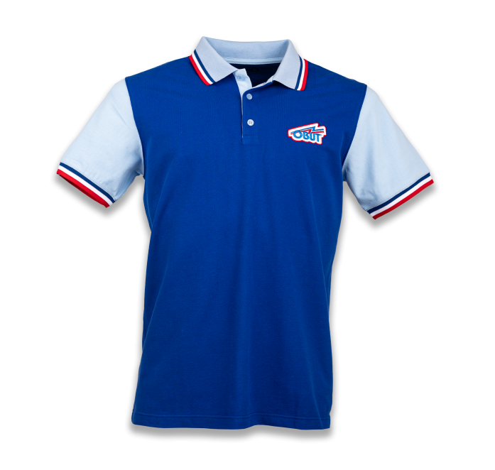 Blaues Herren-Poloshirt mit Retro-Logo
