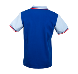 Blauwe herenpolo met retro logo Blauwe herenpolo met retro logo