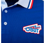 Polo azul para hombre con logotipo retro Polo azul para hombre con logotipo retro