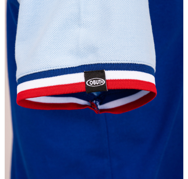 Polo homme bleu logo rétro Polo homme bleu logo rétro