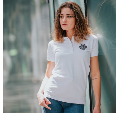 Women's white polo shirt